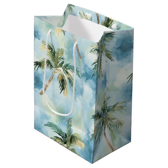 Blue Skies Tropical Island Palm Trees Birthday (Framsidan Vinklad)