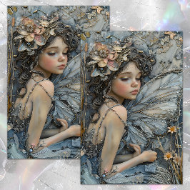 BLUE SKOGSFAIRY GIRL DECOUPAGE TISSUE PAPER
