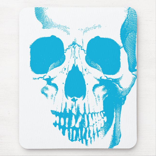 Blue Skull Ansikte Musmatta (Framsidan)