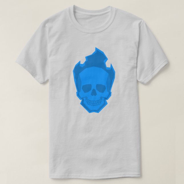 Blue Skull Graphic T-Shirt – Cool Minimal Skull De (Design framsida)