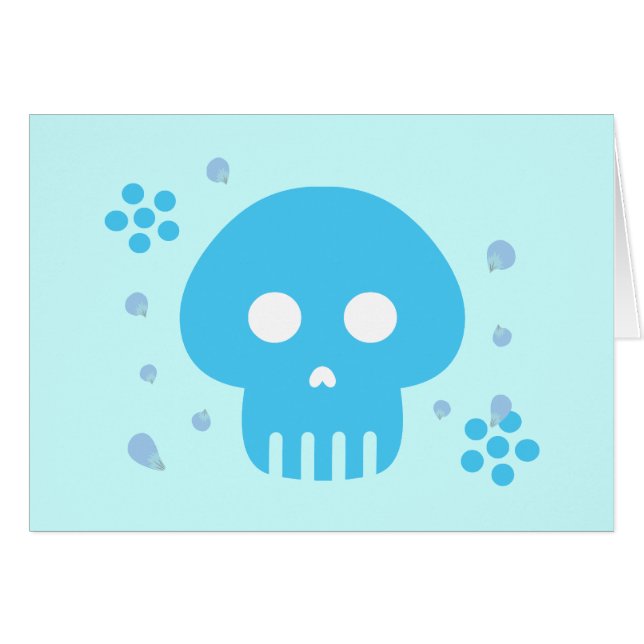 Blue Skull Hälsningskort (Framsidan Horizontal)