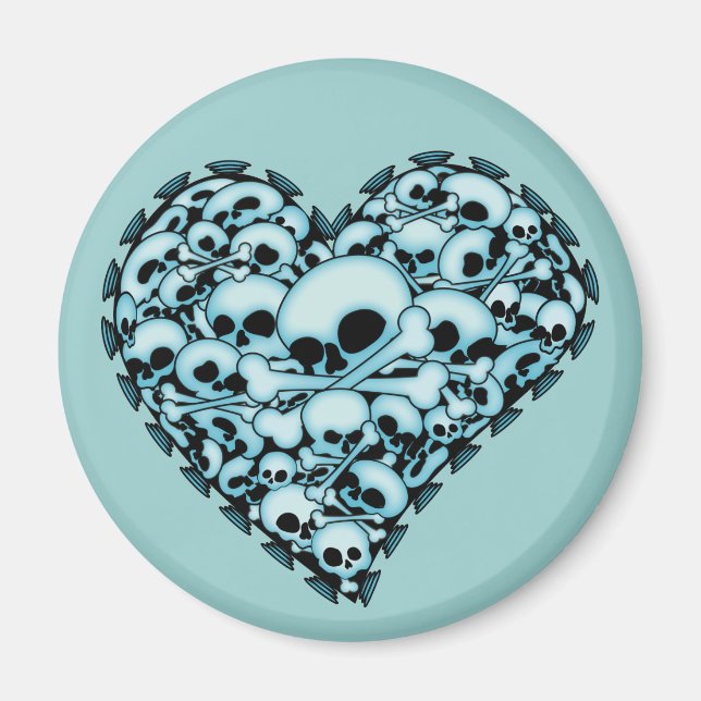 Blue Skull Heart Magnet (Framsidan)