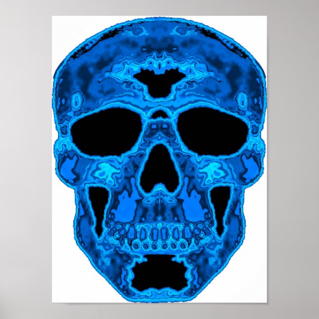 Blue Skull Horror Mask Poster (Framsidan)