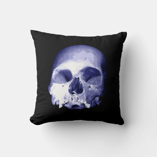 Blue Skull Kudde (Framsida)