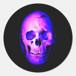Blue Skull Runt Klistermärke