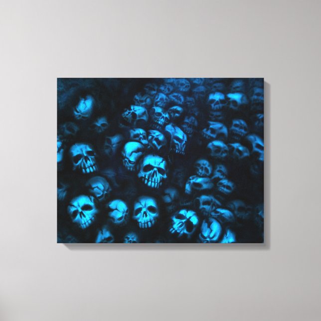 Blue Skulls Leinwand Canvastryck (Framsida)