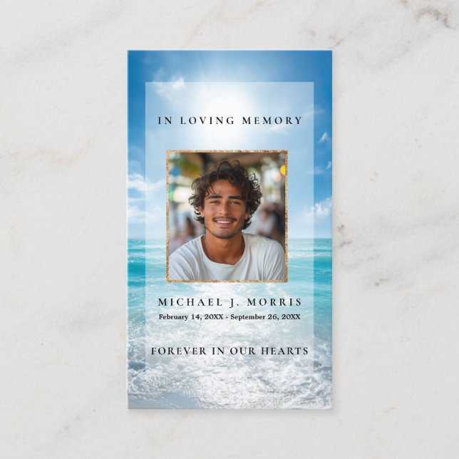 Blue Sky Funeral Prayer Card  Visitkort (Framsida)