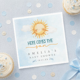 Blue Sky Here Comes the Son Baby Shower Pappersservett