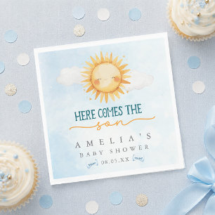 Blue Sky Here Comes the Son Baby Shower Pappersservett