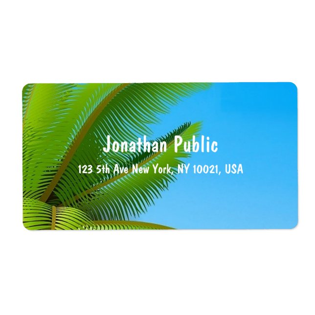 Blue Sky Palms Elegant Handstilsmall Mall Modern Fraktsedel (Framsidan)