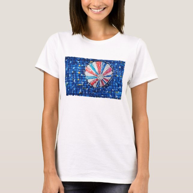Blue Sky Varm Luft Ballong T Shirt (Framsida)