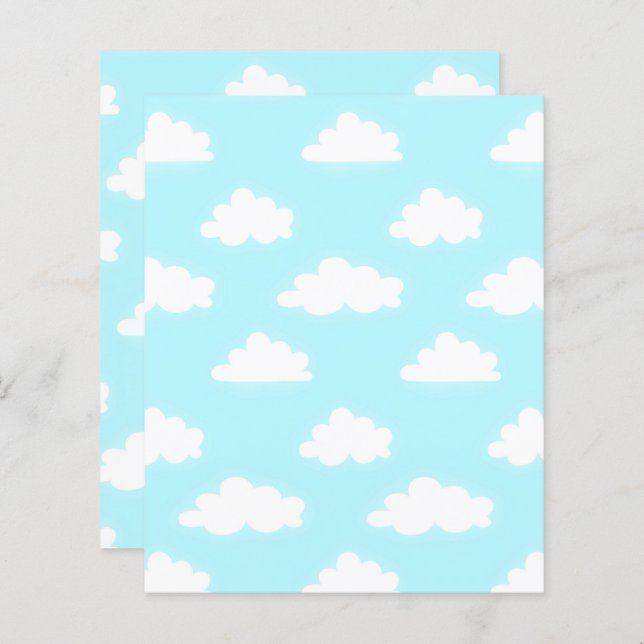Blue Sky with Clouds Scrapbook Paper Craft Papers (Fram/baksida)