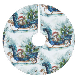 Blue Sled Baby Reindeer Julgransmatta Borstad Polyester