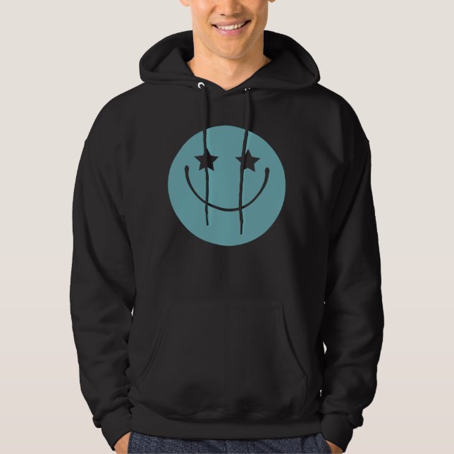 Blue Smile Face Happy  Smiling Face Cute Peace Kid Hoodie (Framsida)