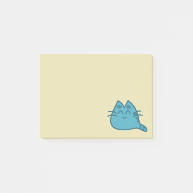 Blue Smiling Kattunge Post-it Block (Framsida)
