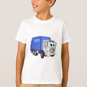 Blue Smiling Tecknad Sopor Lastbil Tee
