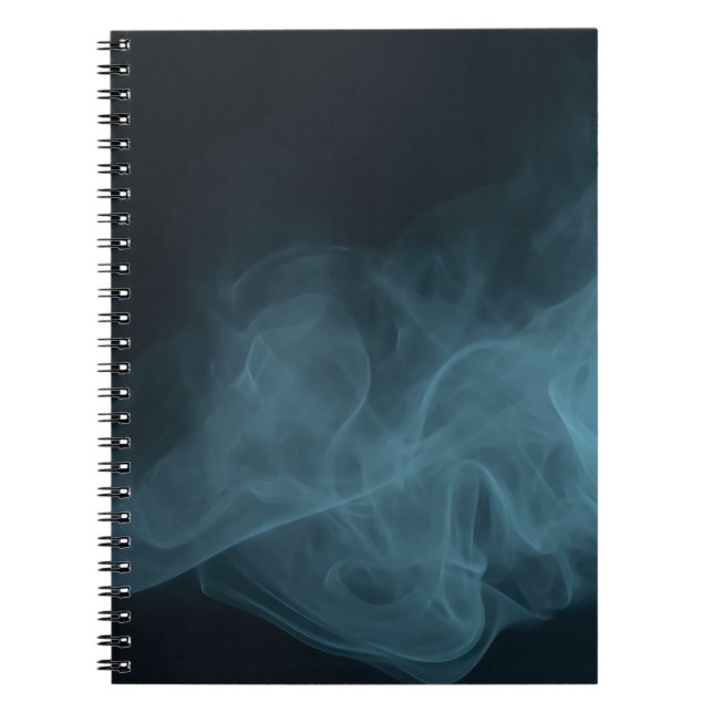 Blue Smoke on Black Abstract Art Notebook Anteckningsbok (Framsidan)