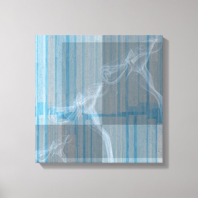 Blue Smoke & Stripes Canvas Art (Framsida)