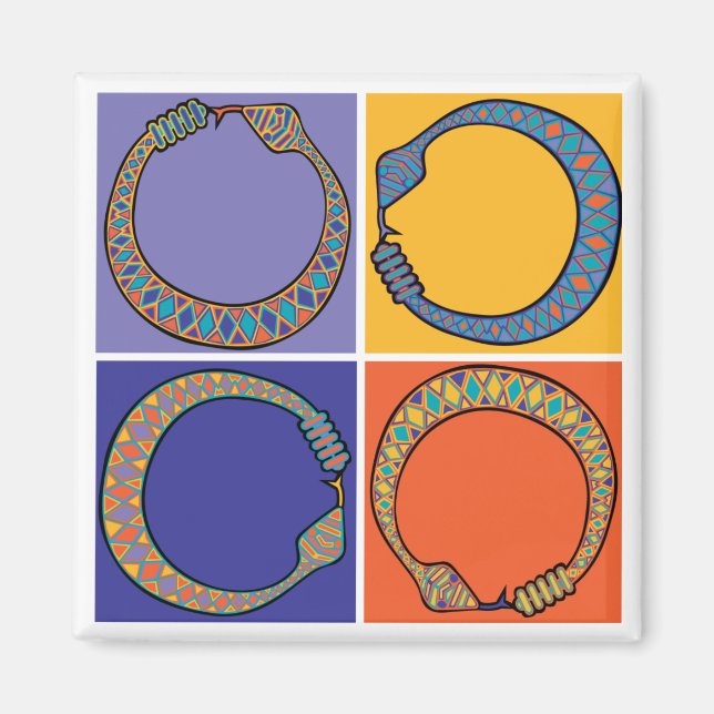 Blue Snake Ourboros Magnet (Framsidan)