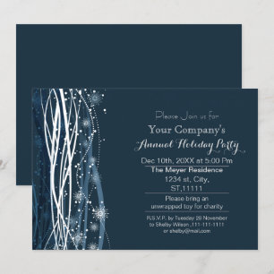 Blue snö Festive Corporate julfest Inbjudningar