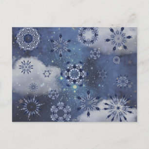 Blue Snö Helg Vykort