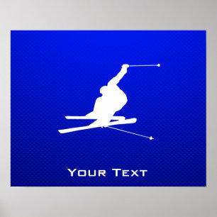 Blue Snö Skiing Poster