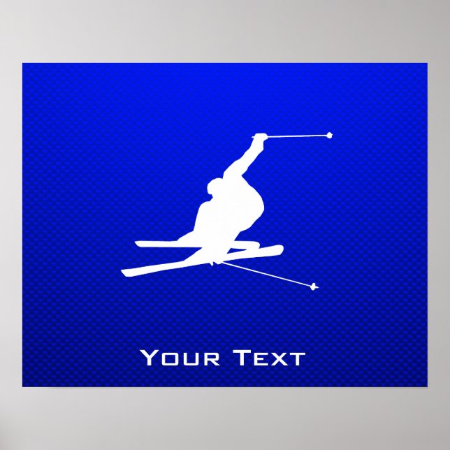 Blue Snö Skiing Poster (Framsidan)