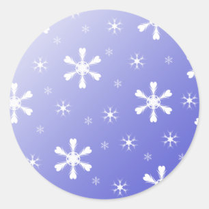 Blue Snö Stickers Runt Klistermärke