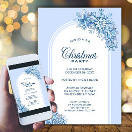 Blue Snöflingor Arch jul Party Inbjudningar