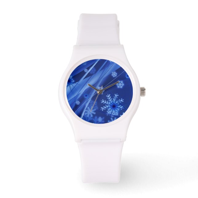 Blue Snöflingor Armbandsur (Framsida)