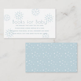 Blue Snöflingor Baby Shower Bokar för Baby Tilläggskort