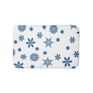 Blue Snöflingor Badrumsmatta