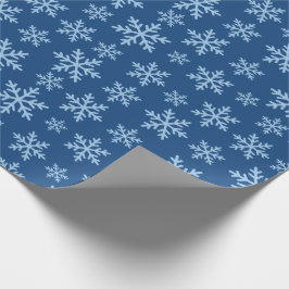 Blue Snöflingor for Festive Helgdag Gift Seamless Presentpapper