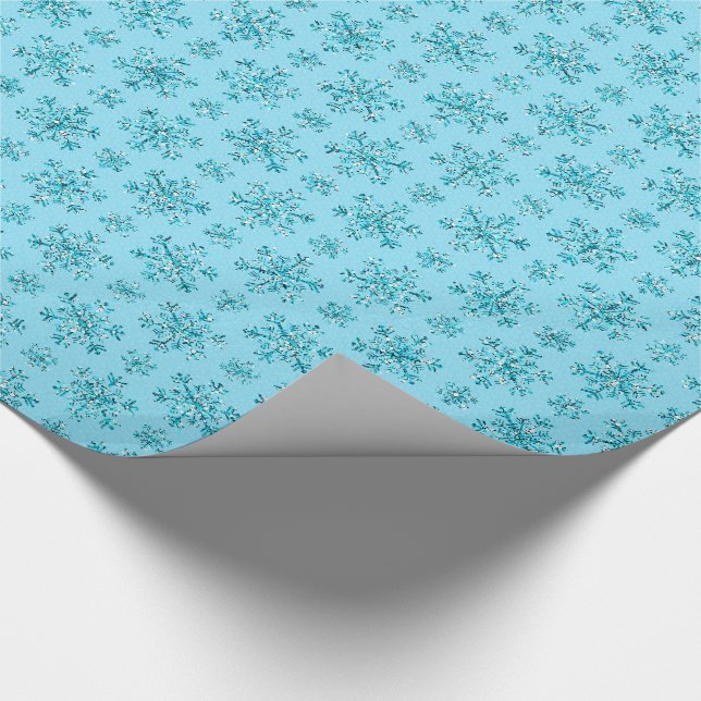 Blue Snöflingor-GIFT WRAPPING PAPPER Presentpapper (Hörn)