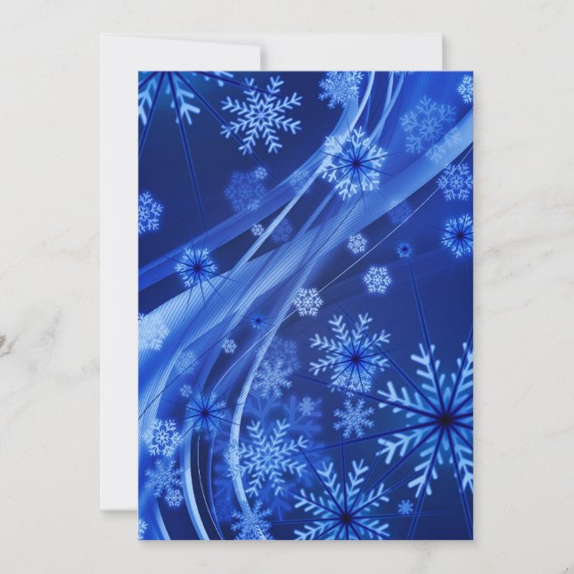 Blue Snöflingor Julkort (Framsida)
