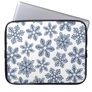 Blue snöflingor laptop fodral