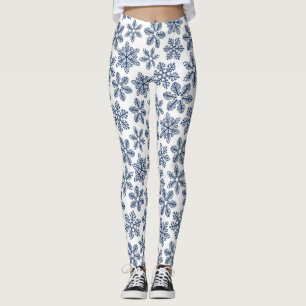 Blue snöflingor leggings