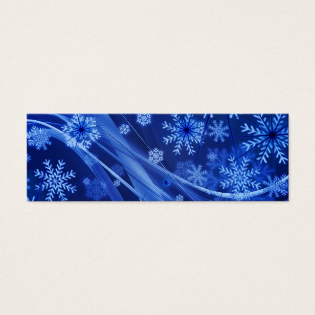 Blue Snöflingor Litet Visitkort (Framsidan)