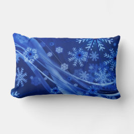 Blue Snöflingor Lumbarkudde