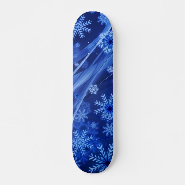 Blue Snöflingor Mini Skateboard Bräda 18,5 Cm (Framsida)