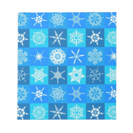 Blue Snöflingor Mönster Anteckningsblock