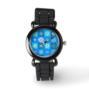 Blue Snöflingor Mönster Armbandsur