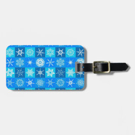 Blue Snöflingor Mönster Bagagebricka