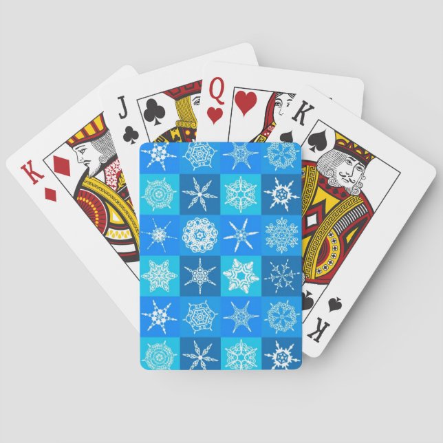 Blue Snöflingor Mönster Casinokort (Baksidan)