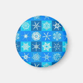 Blue Snöflingor Mönster Magnet