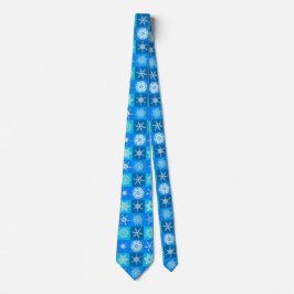 Blue Snöflingor Mönster Slips