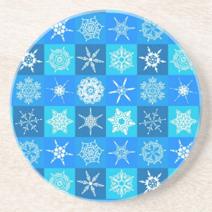 Blue Snöflingor Mönster Underlägg