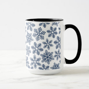 Blue snöflingor mugg