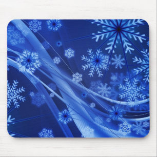 Blue Snöflingor Musmatta