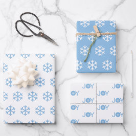 Blue Snöflingor och Joy jul Mönster